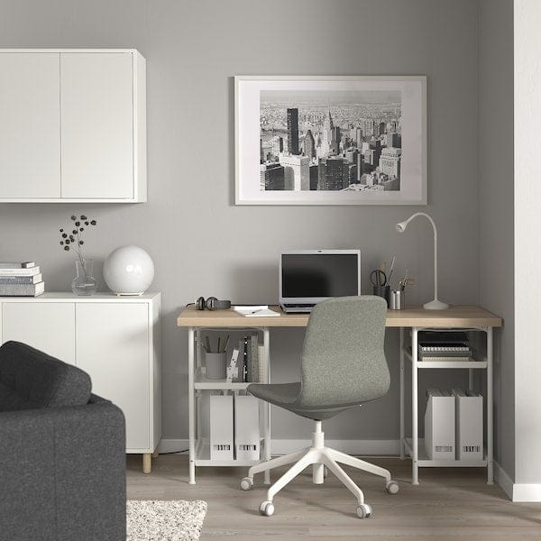 Ikea LAGKAPTEN / SPÄND - Desk, white stained oak effect/white, 140x60 cm