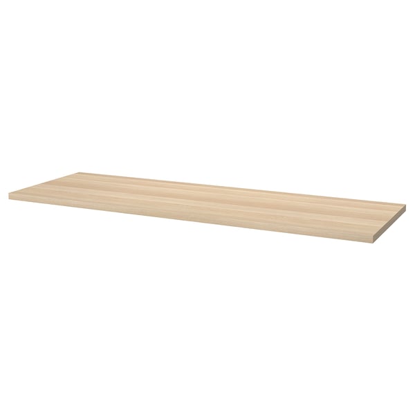 LAGKAPTEN / SPÄND desk, white stained oak effect/black, 200x60 cm