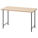 LAGKAPTEN / SPÄND desk, white stained oak effect/black, 120x60 cm