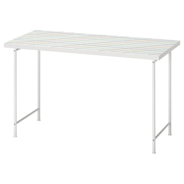 LAGKAPTEN / SPÄND - LAGKAPTEN / SPÄND Desk, grid multicolour/white, 120x60 cm