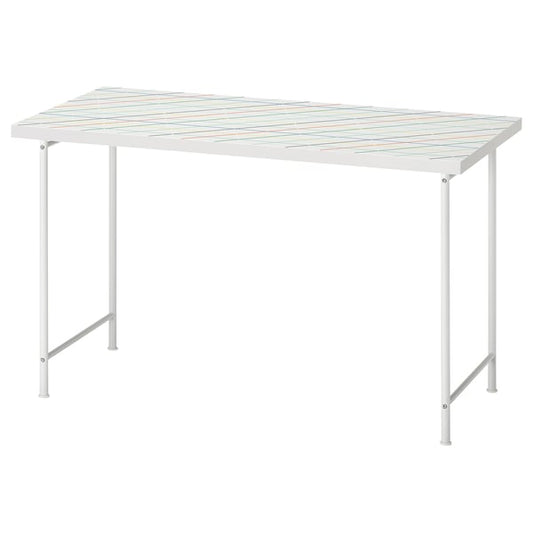 LAGKAPTEN / SPÄND - LAGKAPTEN / SPÄND Desk, grid multicolour/white, 120x60 cm