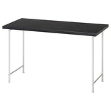 LAGKAPTEN / SPÄND desk, black-brown/white, 120x60 cm