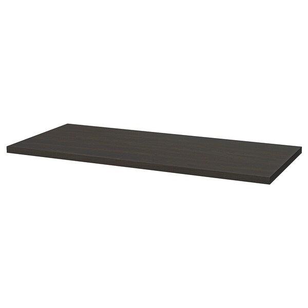 LAGKAPTEN / SPÄND desk, black-brown/black, 140x60 cm