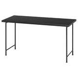 LAGKAPTEN / SPÄND desk, black-brown/black, 140x60 cm