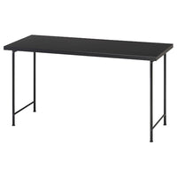 LAGKAPTEN / SPÄND desk, black-brown/black, 140x60 cm
