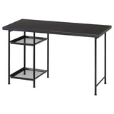 LAGKAPTEN / SPÄND desk, black-brown/black, 120x60 cm