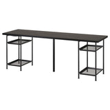 LAGKAPTEN / SPÄND desk, black-brown/black, 200x60 cm