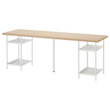 LAGKAPTEN / SPÄND desk, white stained oak/white, 200x60 cm