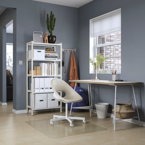 LAGKAPTEN / TILLSLAG desk, white anthracite/white