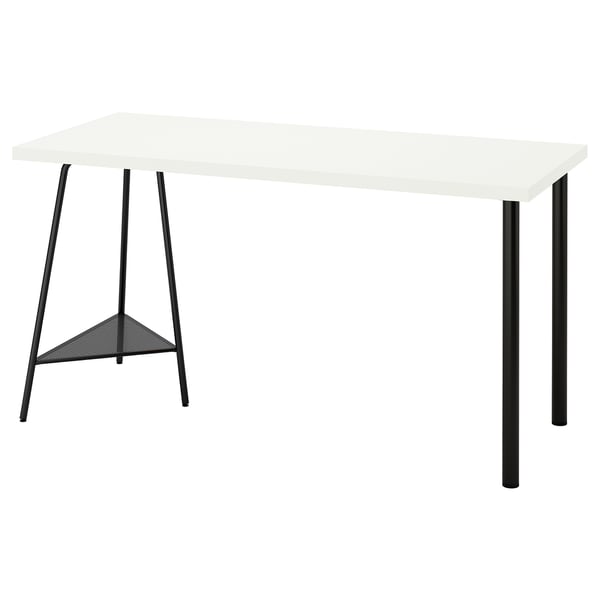 LAGKAPTEN / TILLSLAG - LAGKAPTEN / TILLSLAG Desk, white/black, 140x60 cm