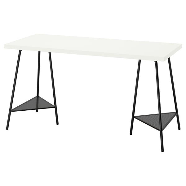 LAGKAPTEN / TILLSLAG - LAGKAPTEN / TILLSLAG Desk, white/black, 140x60 cm