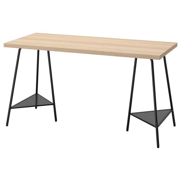 LAGKAPTEN / TILLSLAG - LAGKAPTEN / TILLSLAG Desk, white stained oak effect black, 140x60 cm