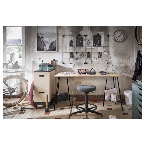 LAGKAPTEN / TILLSLAG - LAGKAPTEN / TILLSLAG Desk, white stained oak effect black, 140x60 cm