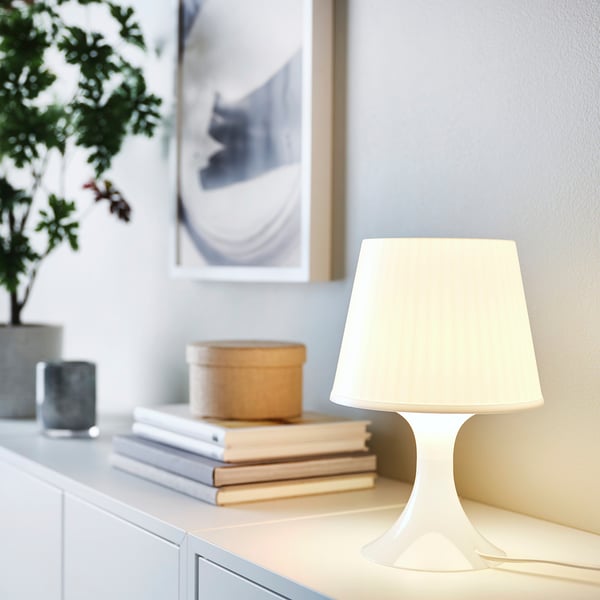 LAMPAN table lamp, white, 29 cm