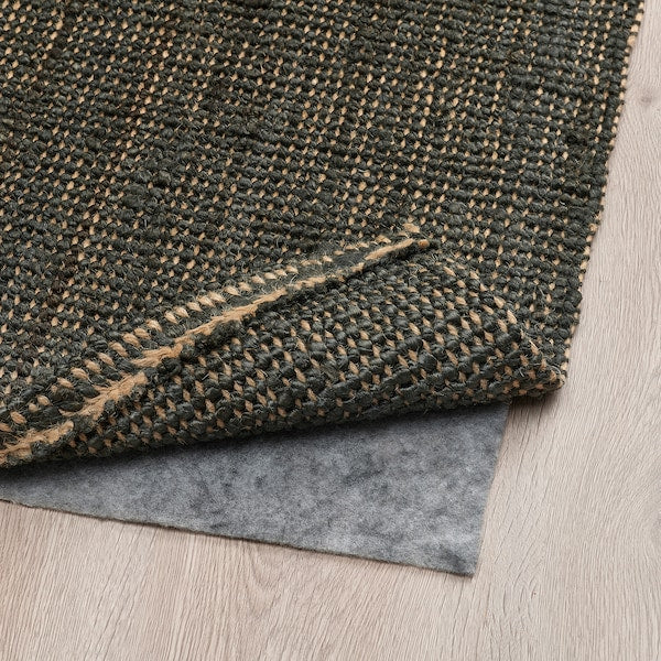 LANDBANA - Rug, flatwoven, dark green, 160x230 cm