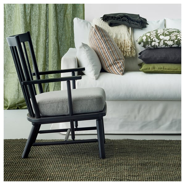LANDBANA rug, flatwoven, dark green, 160x230 cm