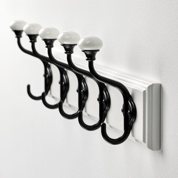 Ikea LANDKRABBA - Rack with 5 hooks, white, 50 cm