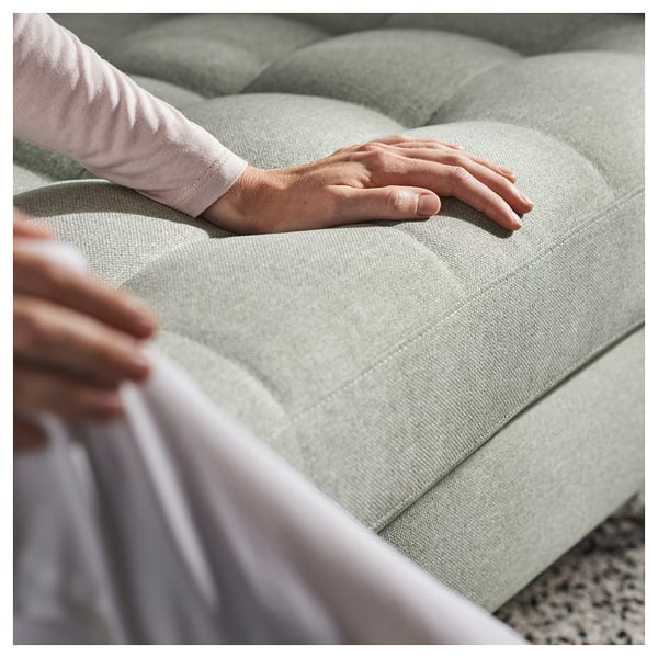 LANDSKRONA 2-seat sofa, Gunnared light green/metal, 164x78x89 cm