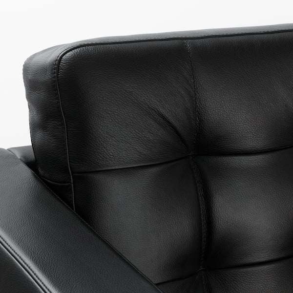 LANDSKRONA 4-seat sofa, with chaise longue/Grann/Bomstad black/metal, 280 cm