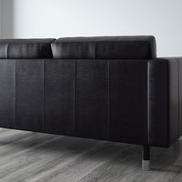 LANDSKRONA - 4-seater sofa with chaise-longue, Grann/Bomstad black/metal