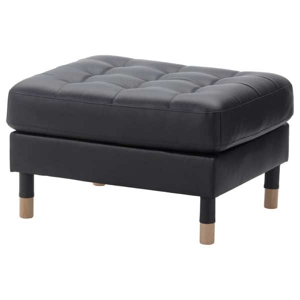 LANDSKRONA footstool, Grann/Bomstad black/wood, 77x65 cm