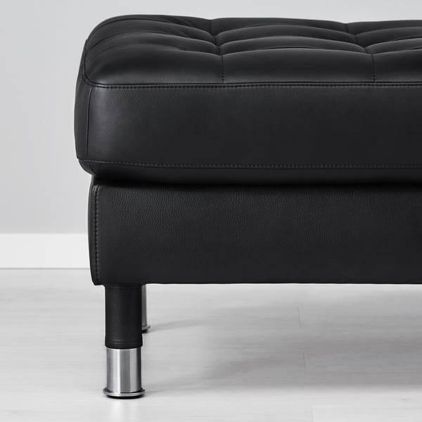 LANDSKRONA footstool, Grann/Bomstad black/metal, 77x65 cm