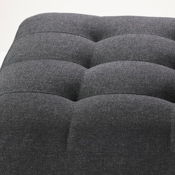 LANDSKRONA footstool, Gunnared dark grey/wood, 77x65 cm