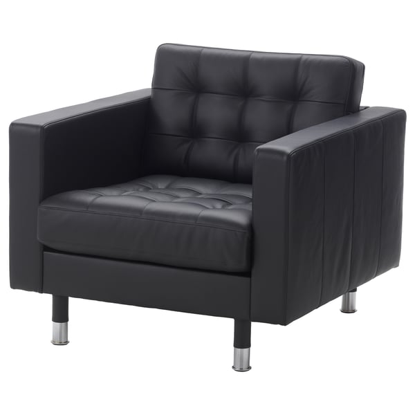 LANDSKRONA armchair, Grann/Bomstad black/metal, 65x78x89 cm