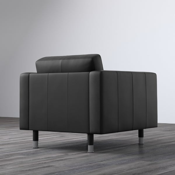 LANDSKRONA armchair, Grann/Bomstad black/metal, 65x78x89 cm