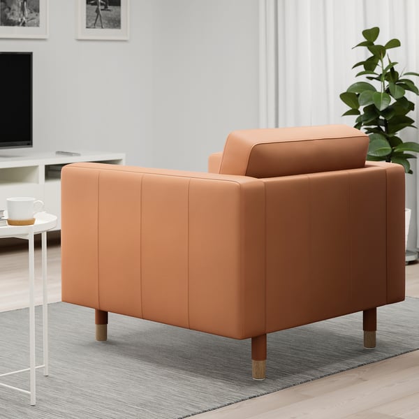 LANDSKRONA armchair, Grann/Bomstad golden-brown/wood, 65x78x89 cm