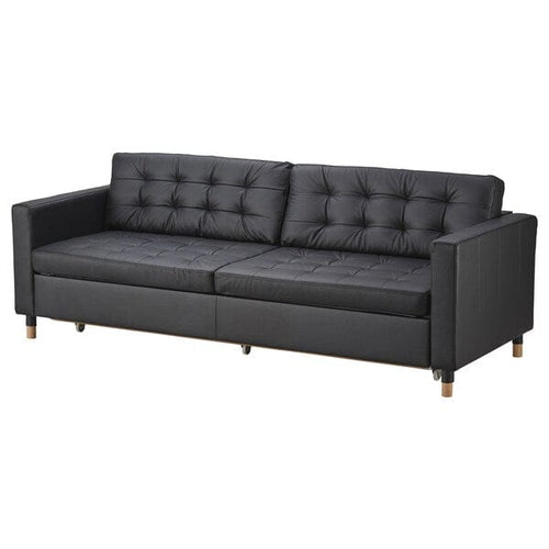 LANDSKRONA three-seat sofa frame, Grann/Bomstad black, 180x64x89 cm