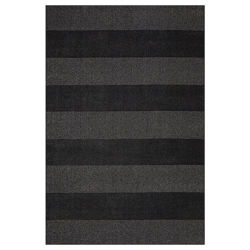 LANDSVÄG - Carpet, short pile, dark grey,133x195 cm