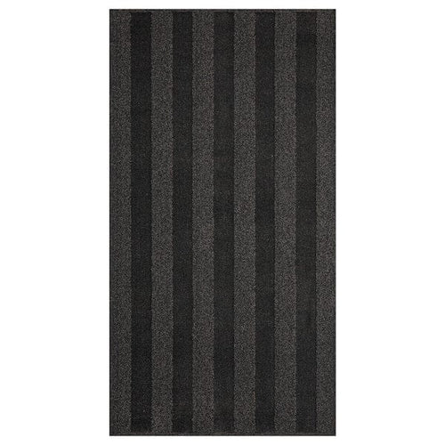 LANDSVÄG - Carpet, short pile, dark grey,80x150 cm