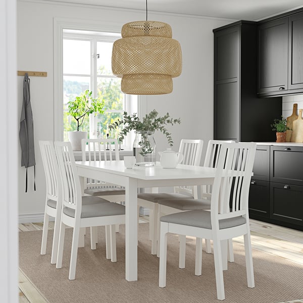 LANEBERG / EKEDALEN Table and 6 chairs ,
