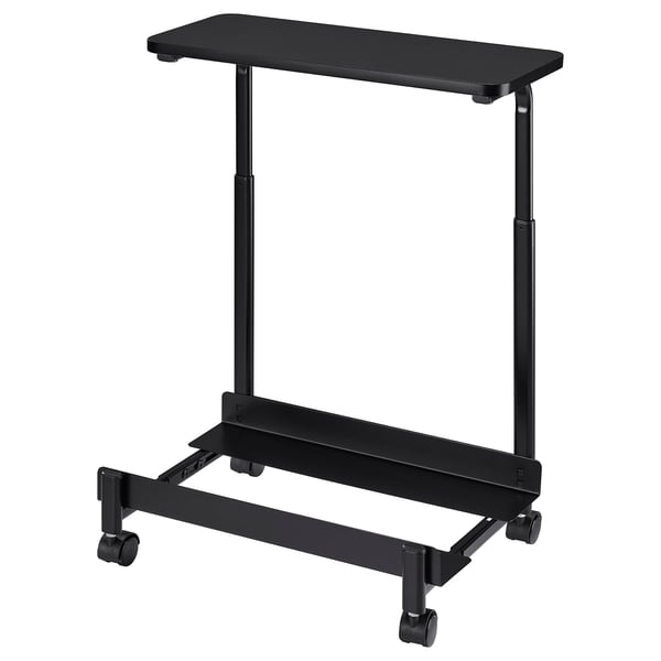 LÅNESPELARE computer cart with shelf, black, 50x27 cm