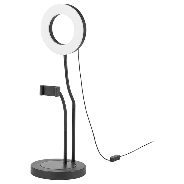LÅNESPELARE ring light with phone holder, 20 cm