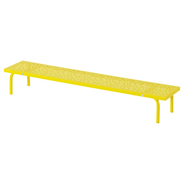 LÅNESPELARE monitor stand, bright yellow, 97x19 cm