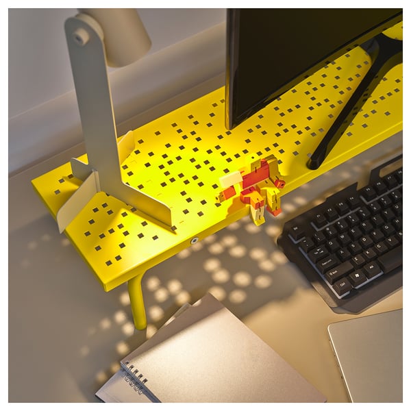 LÅNESPELARE monitor stand, bright yellow, 97x19 cm