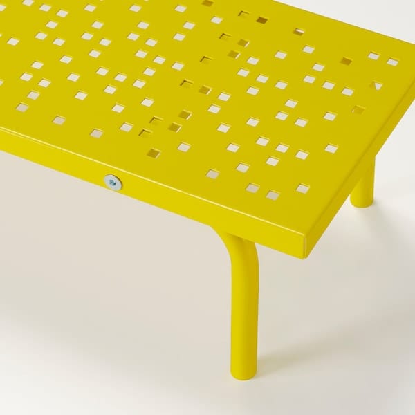 Ikea LÅNESPELARE - Monitor stand, bright yellow, 97x19 cm