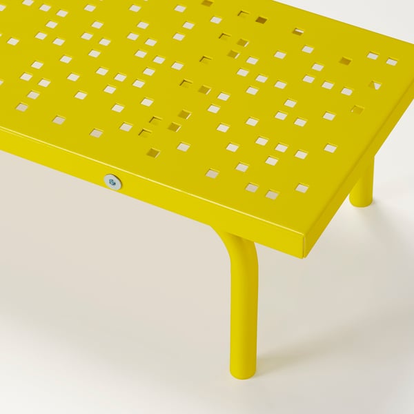 LÅNESPELARE monitor stand, bright yellow, 97x19 cm