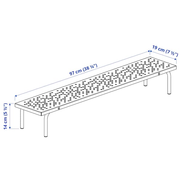 Ikea LÅNESPELARE - Monitor stand, black, 97x19 cm