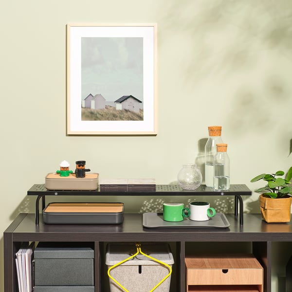 LÅNESPELARE - LÅNESPELARE Monitor stand, black, 97x19 cm
