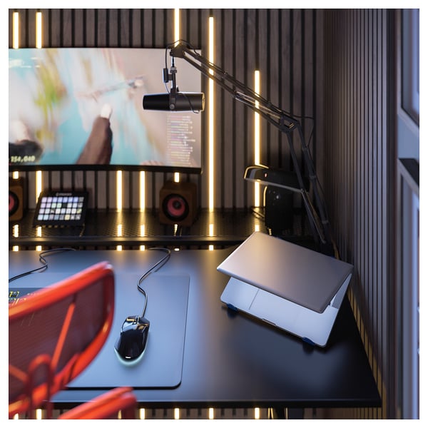 LÅNESPELARE laptop support, foldable/blue, 25x10x25 cm