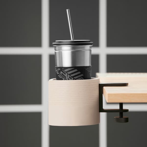 LÅNESPELARE mug holder, ash veneer, 11 cm