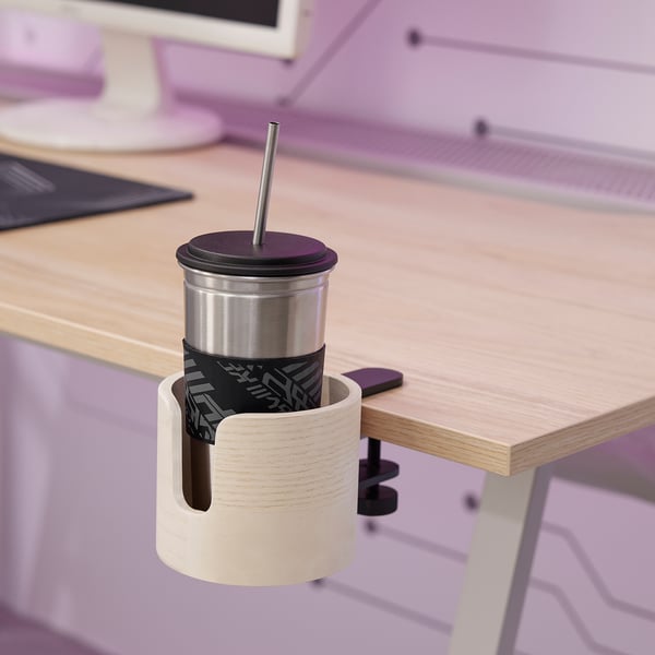 LÅNESPELARE mug holder, ash veneer, 11 cm