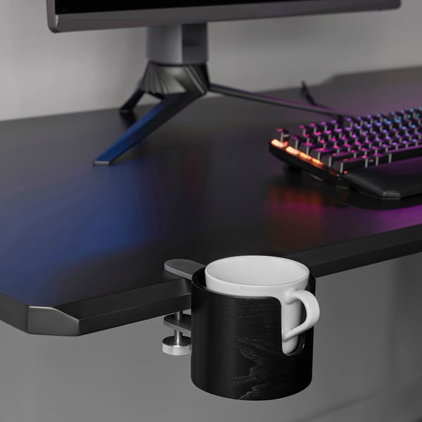 LÅNESPELARE mug holder, black, 11 cm