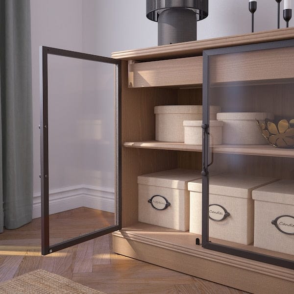 Ikea LANESUND - Sideboard, grey-brown, 161x47x81 cm