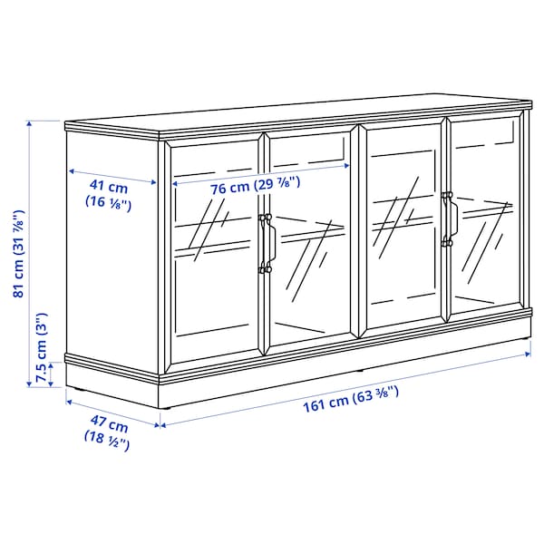 LANESUND - Sideboard, grey-brown, 161x47x81 cm