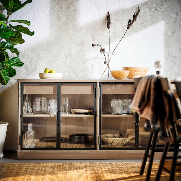 LANESUND - Sideboard, grey-brown, 161x47x81 cm