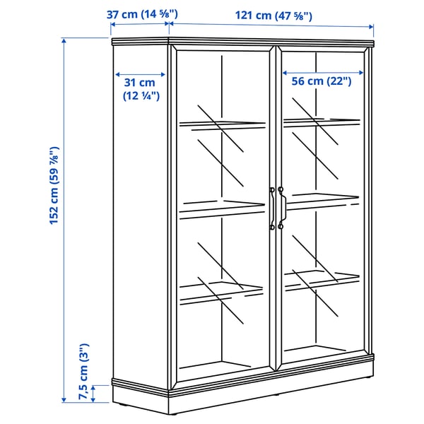 LANESUND storage combination, grey-brown, 282x47x152 cm